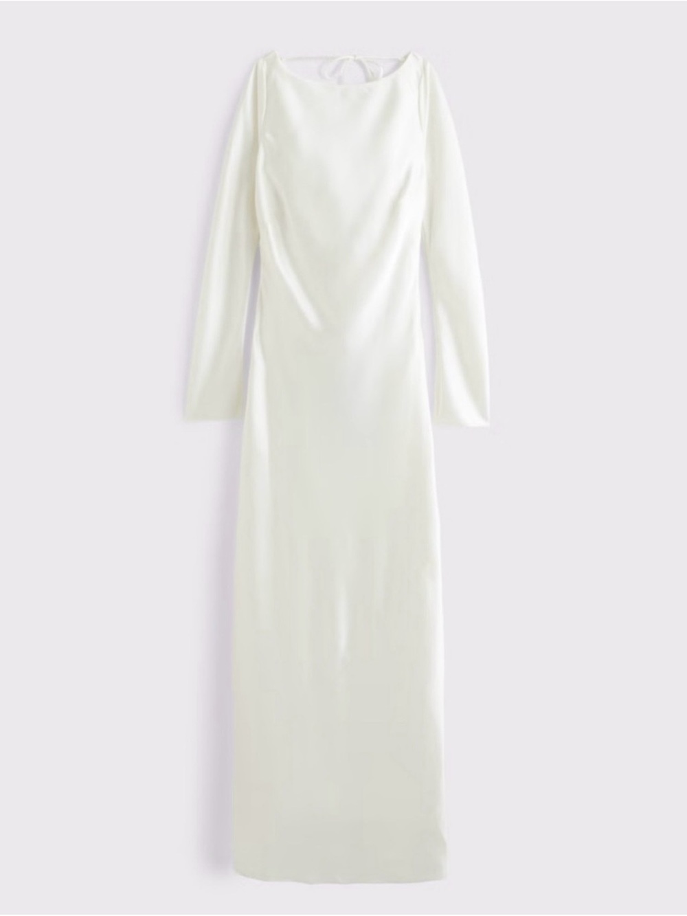 Abercrombie & Fitch White Long-Sleeve Julia Slip Maxi Dress